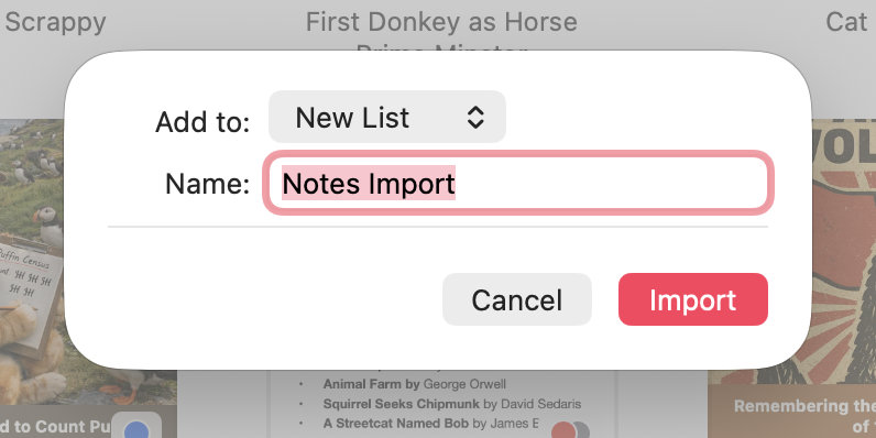 Notes import options in Scrappy