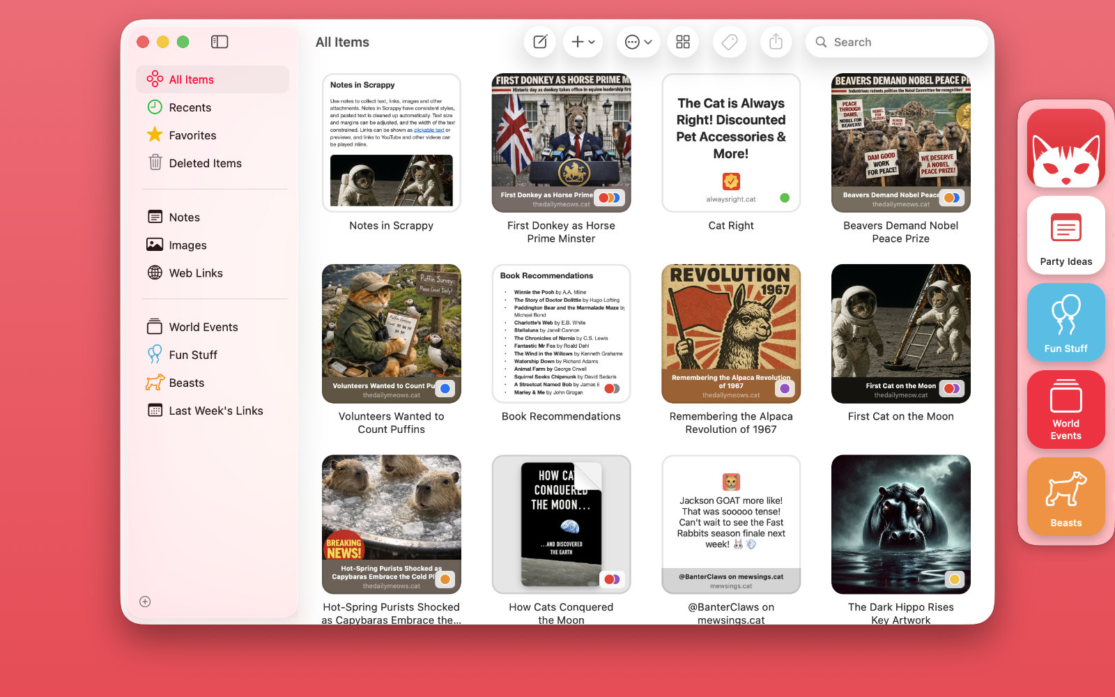 Scrappy Main Window on Mac