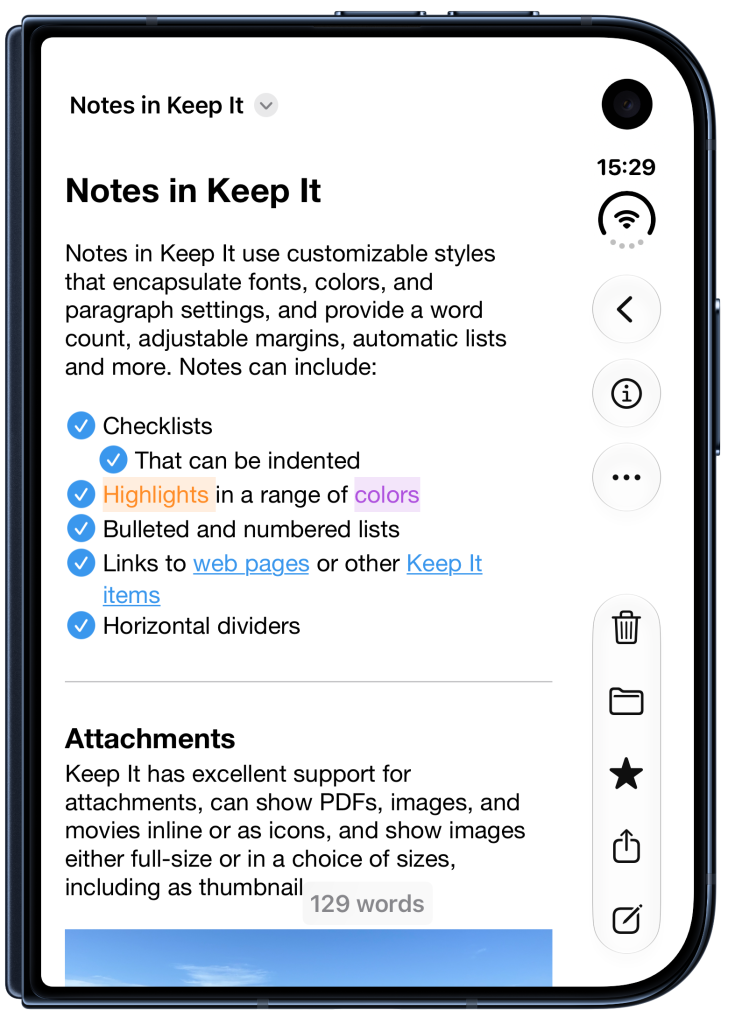 Note in Keep It on iPhone Duo Outer Screen